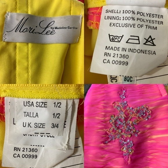 Mori Lee Corset Pink Mesh Beaded Dress - Picture 8 of 8